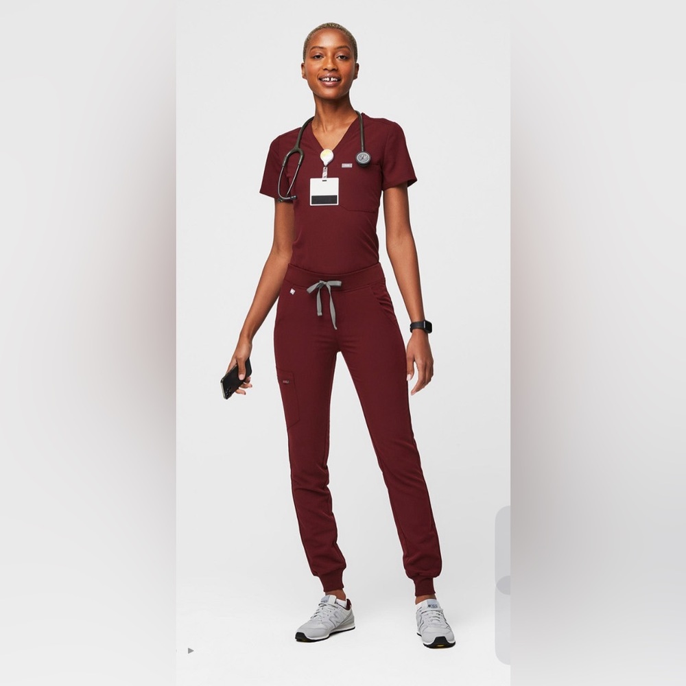 FIGS Burgundy  Scrub Set